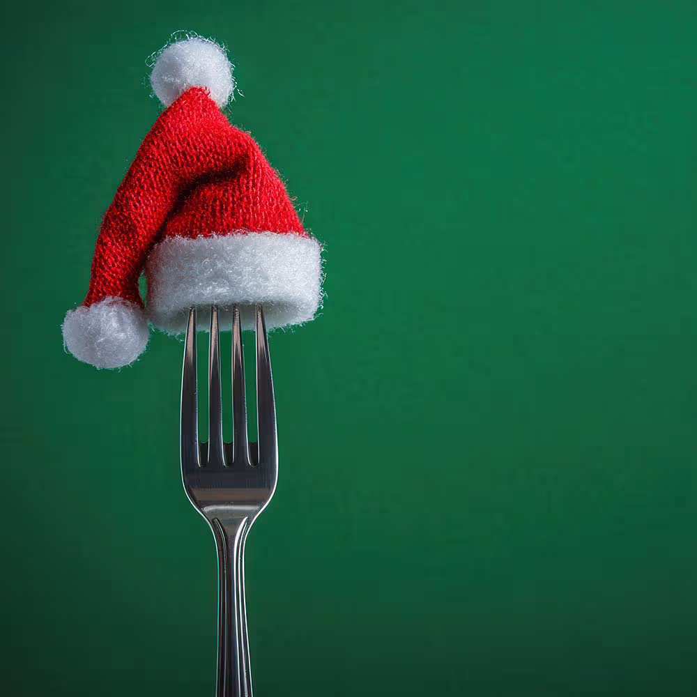 Foto Weihnachtsm&uuml;tze auf Gabel